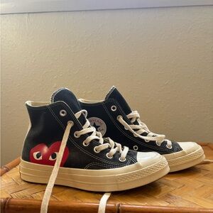 Comme des Garcons Black and Red Platform Sneakers